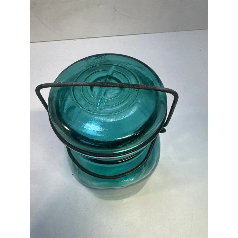 American Eagle Ball Green‎ 1 Quart Canning Jar with Glass Rubber Wir